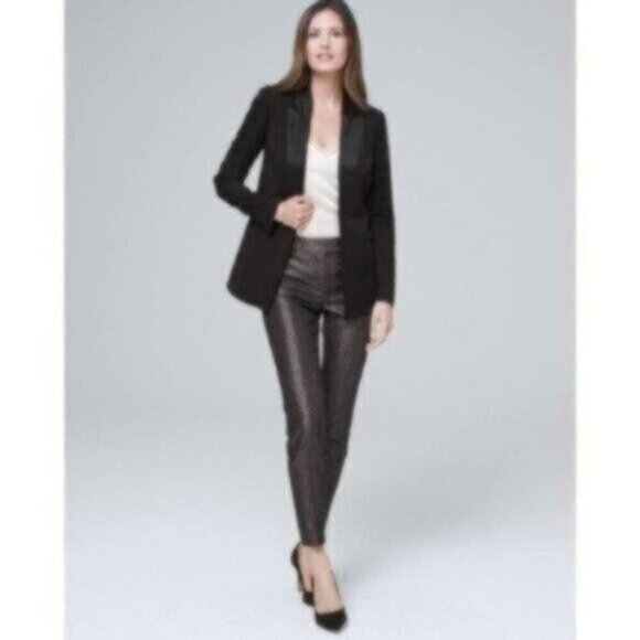 NWT White House Black Market Metallic-Jacquard Slim Ankle Pants - Picture 5 of 6